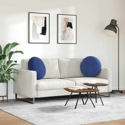 Cuscini per Seduta 2 pcs Blu Polizia Ø50 x 19 cm Velluto | homemem39