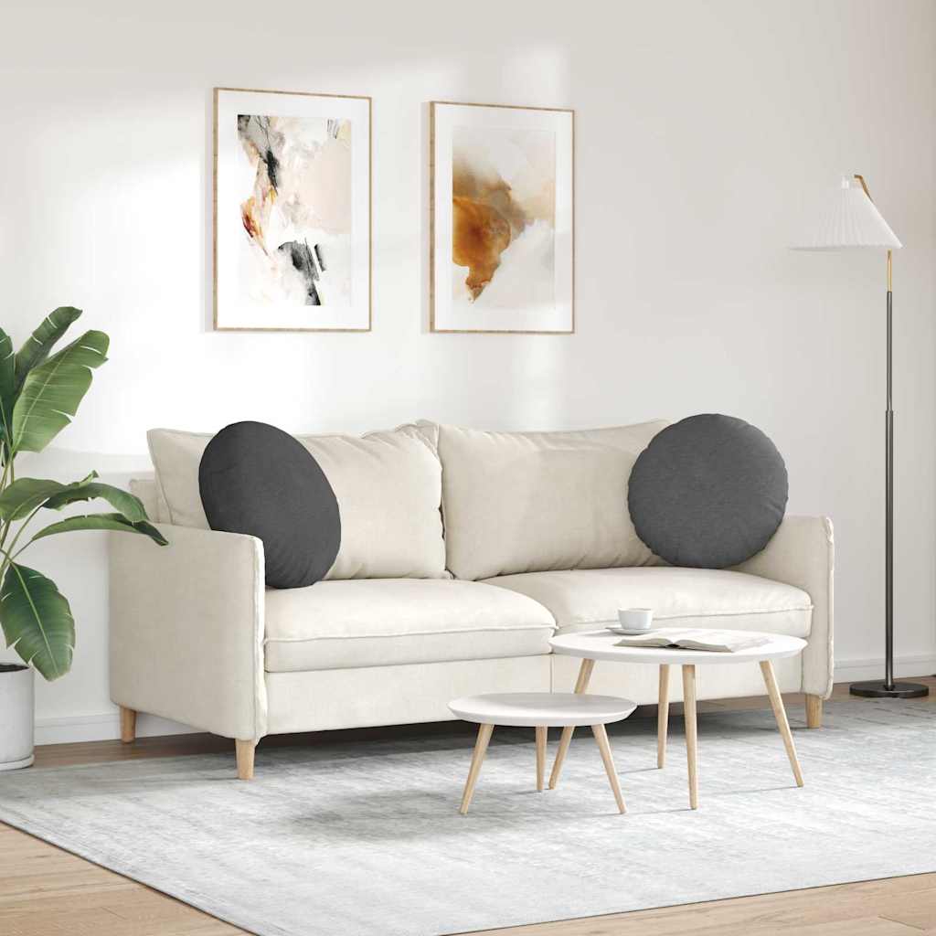 Cuscini per Seduta 2 pcs Grigio scuro Ø50 x 19 cm | homemem39