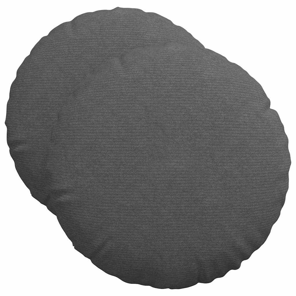 Cuscini per Seduta 2 pcs Grigio scuro Ø50 x 19 cm | homemem39