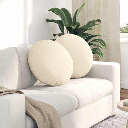 Cuscini per Seduta 2 pcs Crema Ø50 x 19 cm Tessuto in Cords | homemem39