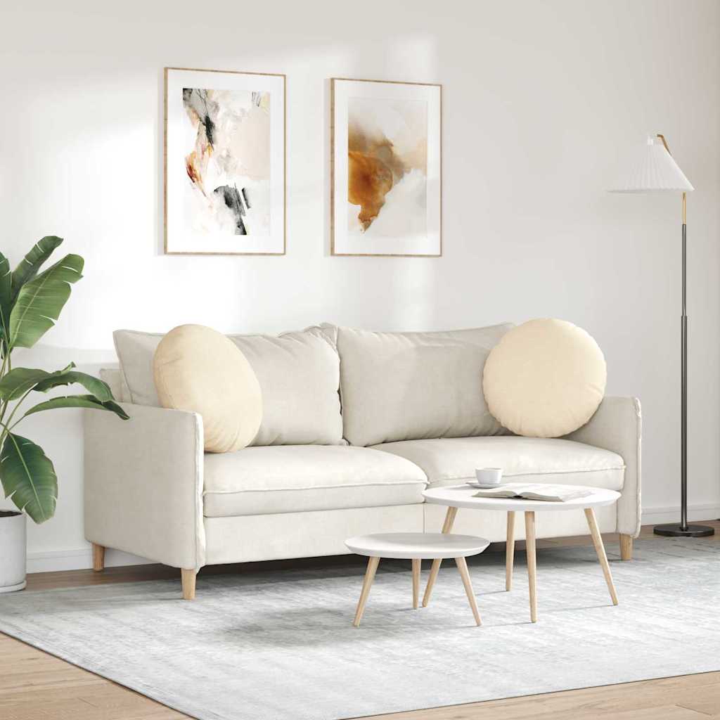 Cuscini per Seduta 2 pcs Crema Ø50 x 19 cm Tessuto in Cords | homemem39