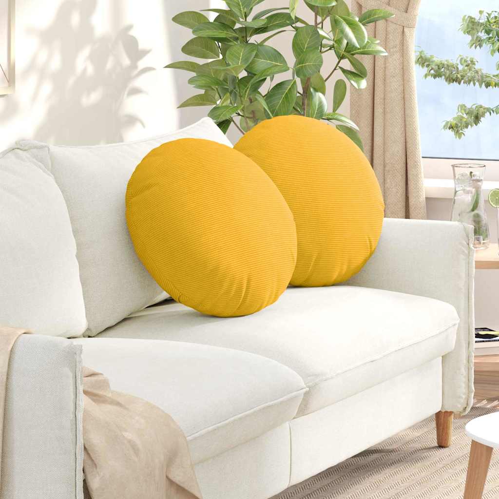 Cuscini per Seduta 2 pcs Giallo Chiaro Ø50 x 19 cm | homemem39