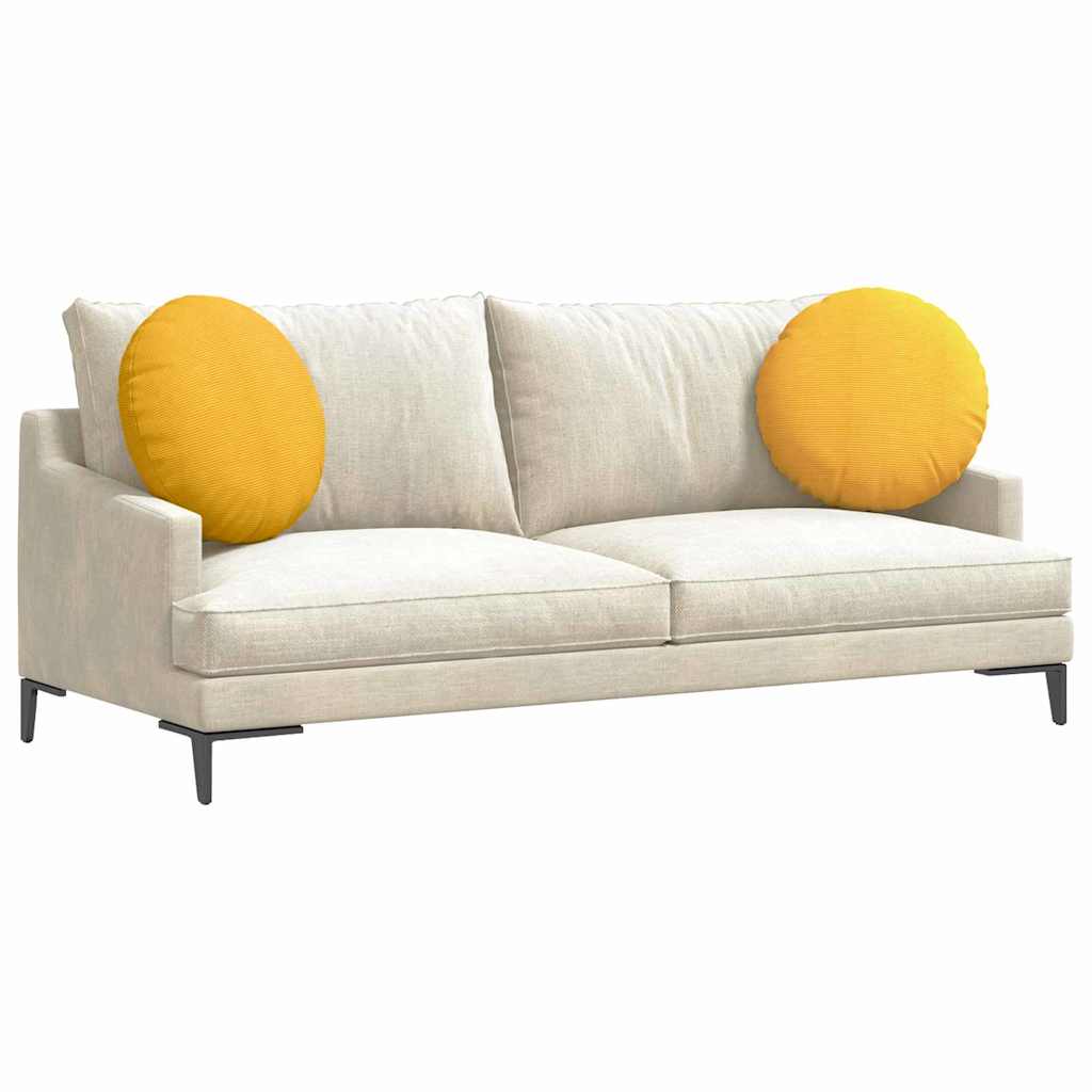 Cuscini per Seduta 2 pcs Giallo Chiaro Ø50 x 19 cm | homemem39