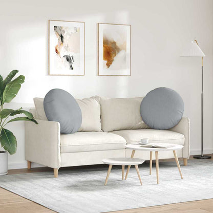 Cuscini per Seduta 2 pcs Grigio chiaro Ø60 x 21 cm Tessuto | homemem39