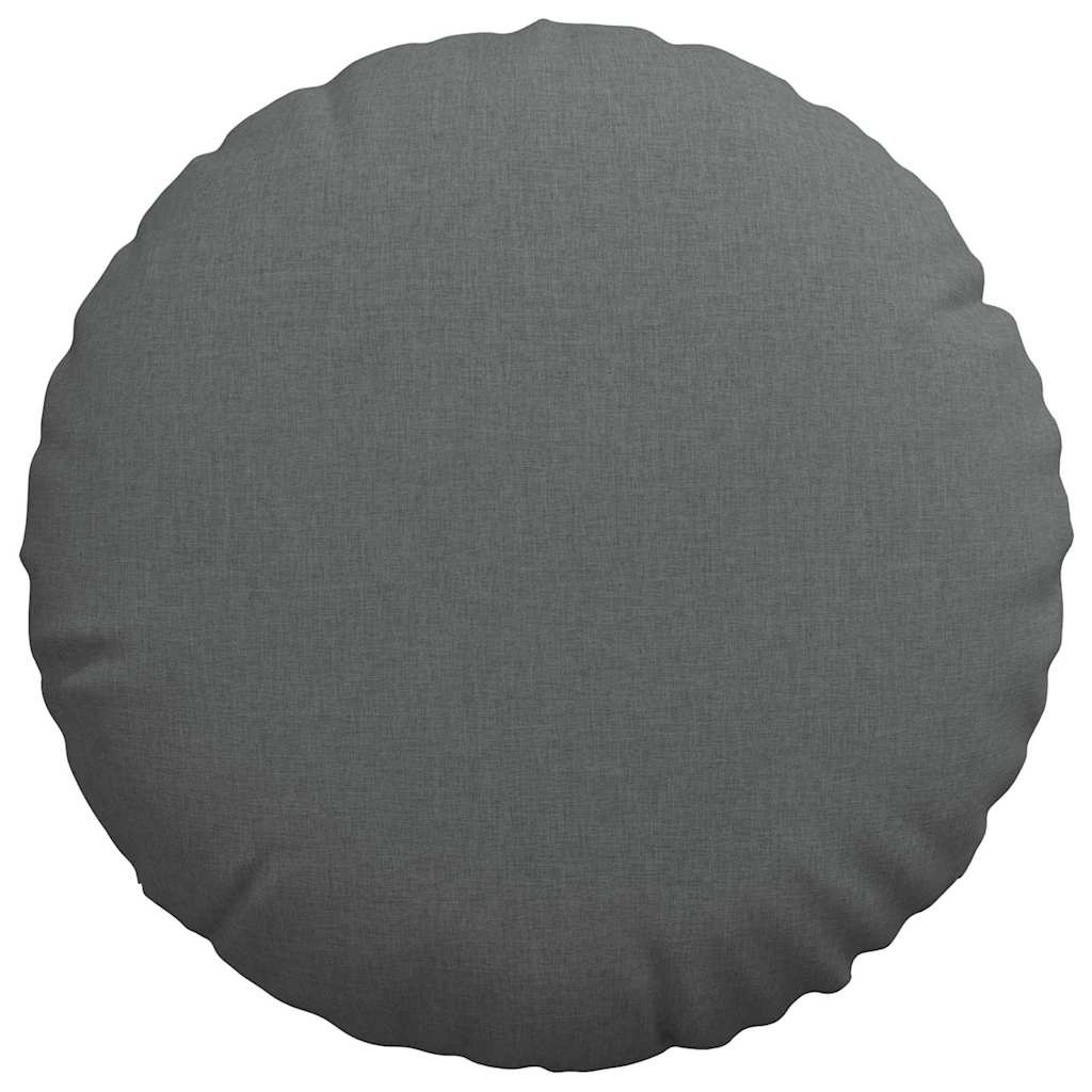 Cuscini per Seduta 2 pcs Grigio scuro Ø60 x 21 cm Tessuto | homemem39