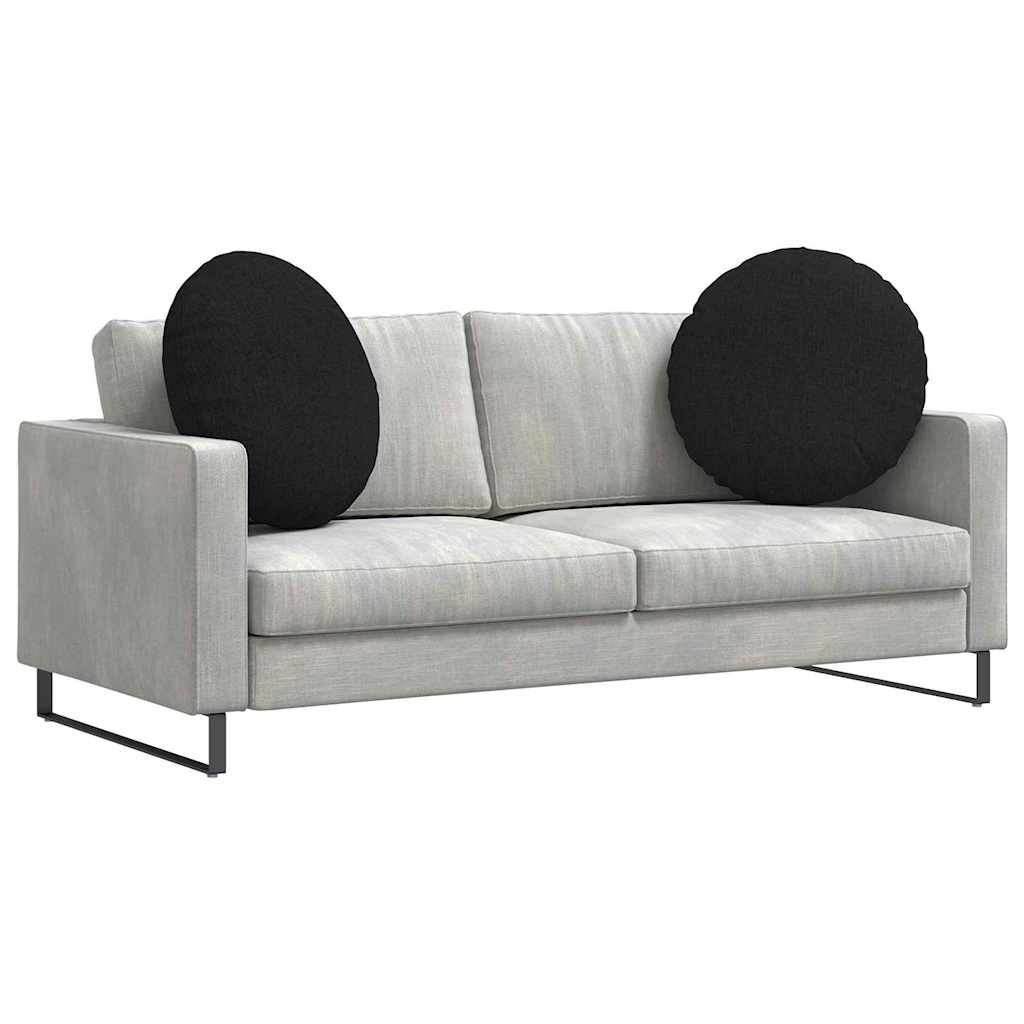 Cuscini per Seduta 2 pcs Nero Ø60 x 21 cm Tessuto | homemem39