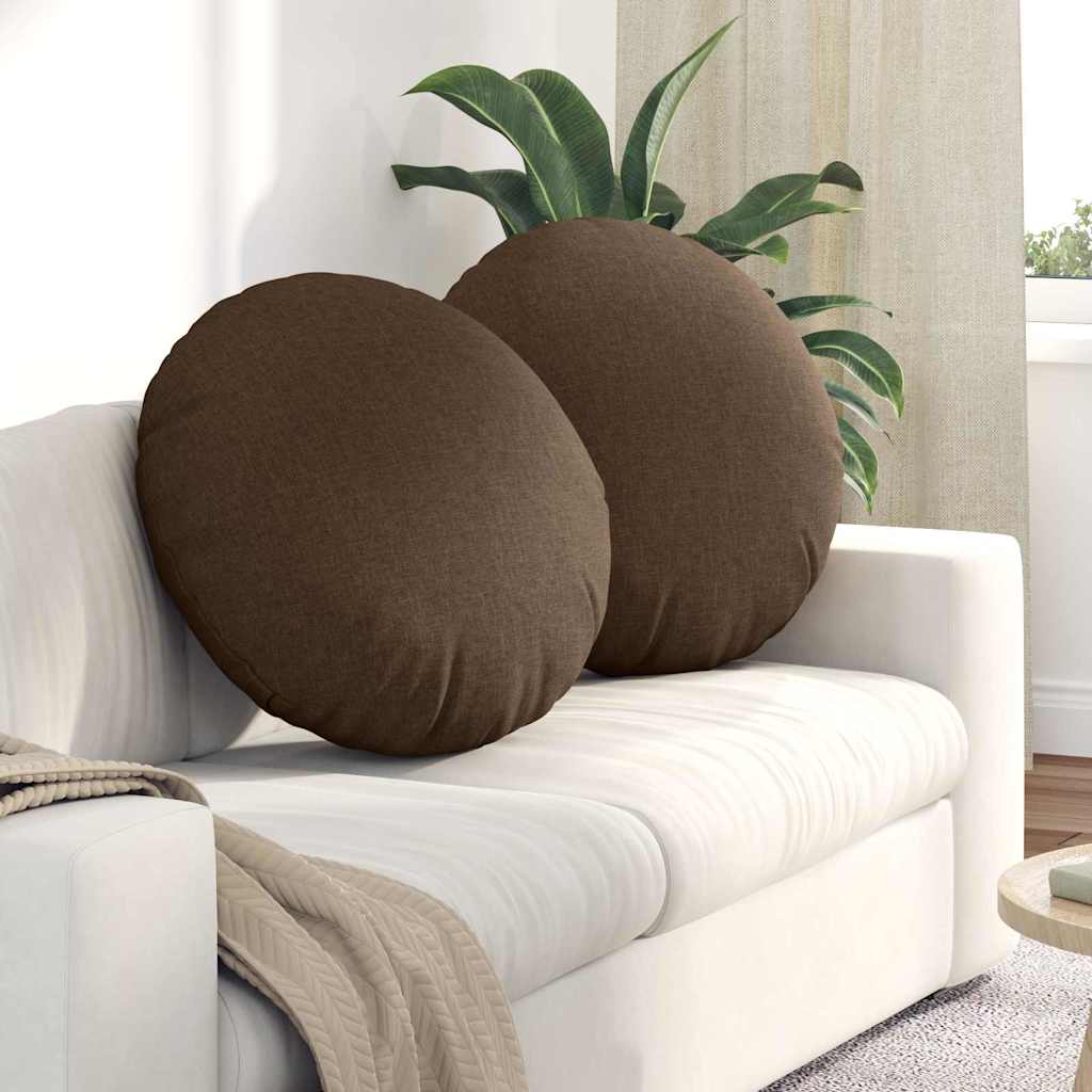Cuscini per Seduta 2 pcs Marrone Ø60 x 21 cm Tessuto