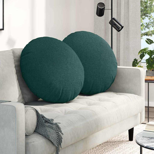 Cuscini per Seduta 2 pcs Verde Scuro Ø60 x 21 cm Tessuto | homemem39