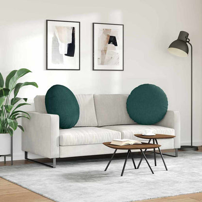 Cuscini per Seduta 2 pcs Verde Scuro Ø60 x 21 cm Tessuto | homemem39