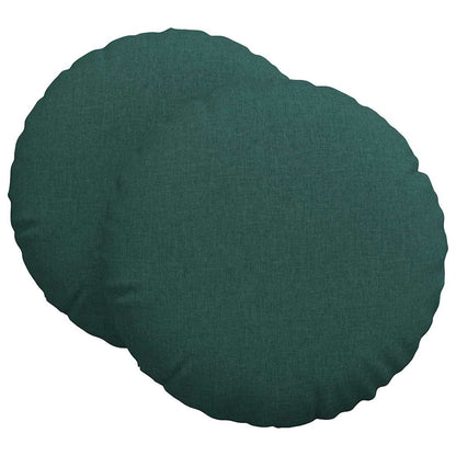 Cuscini per Seduta 2 pcs Verde Scuro Ø60 x 21 cm Tessuto | homemem39