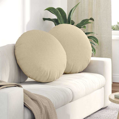Cuscini per Seduta 2 pcs Crema Ø60 x 21 cm Tessuto | homemem39
