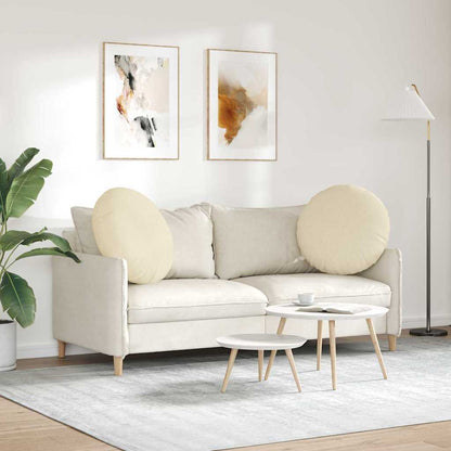 Cuscini per Seduta 2 pcs Crema Ø60 x 21 cm Tessuto | homemem39