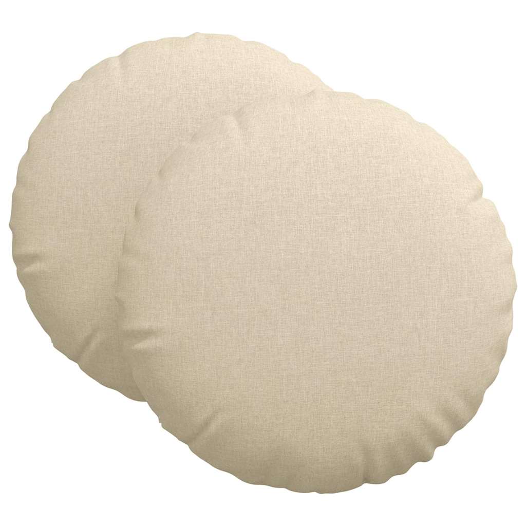 Cuscini per Seduta 2 pcs Crema Ø60 x 21 cm Tessuto | homemem39