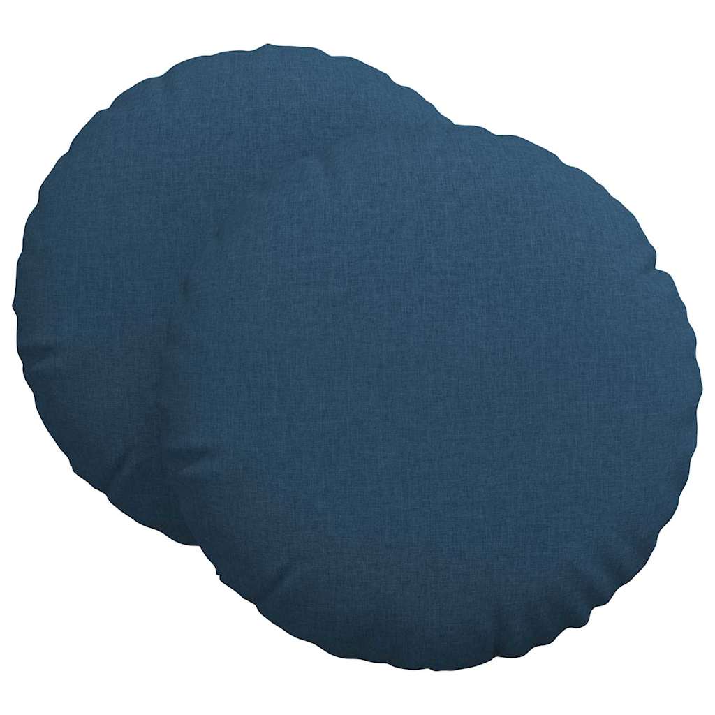 Cuscini per Seduta 2 pcs Blu Ø60 x 21 cm Tessuto | homemem39
