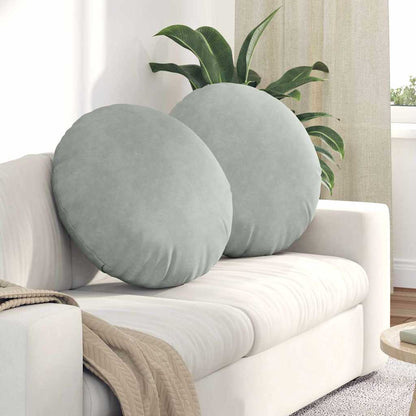 Cuscini per Seduta 2 pcs Grigio chiaro Ø60 x 21 cm Velluto | homemem39