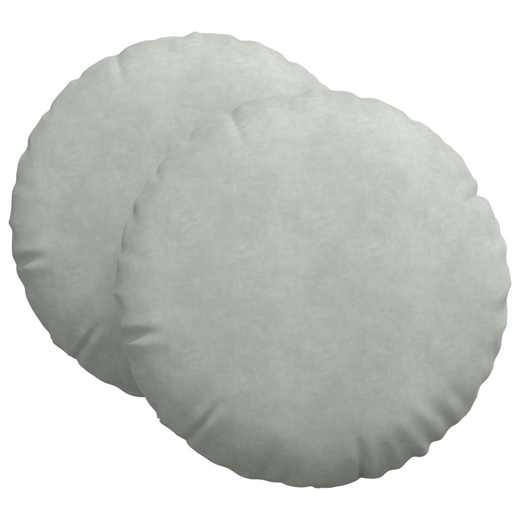 Cuscini per Seduta 2 pcs Grigio chiaro Ø60 x 21 cm Velluto | homemem39