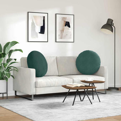 Cuscini per Seduta 2 pcs Verde Scuro Ø60 x 21 cm Velluto | homemem39
