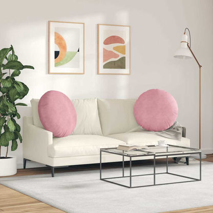 Cuscini per Seduta 2 pcs Rosa Ø60 x 21 cm Velluto | homemem39