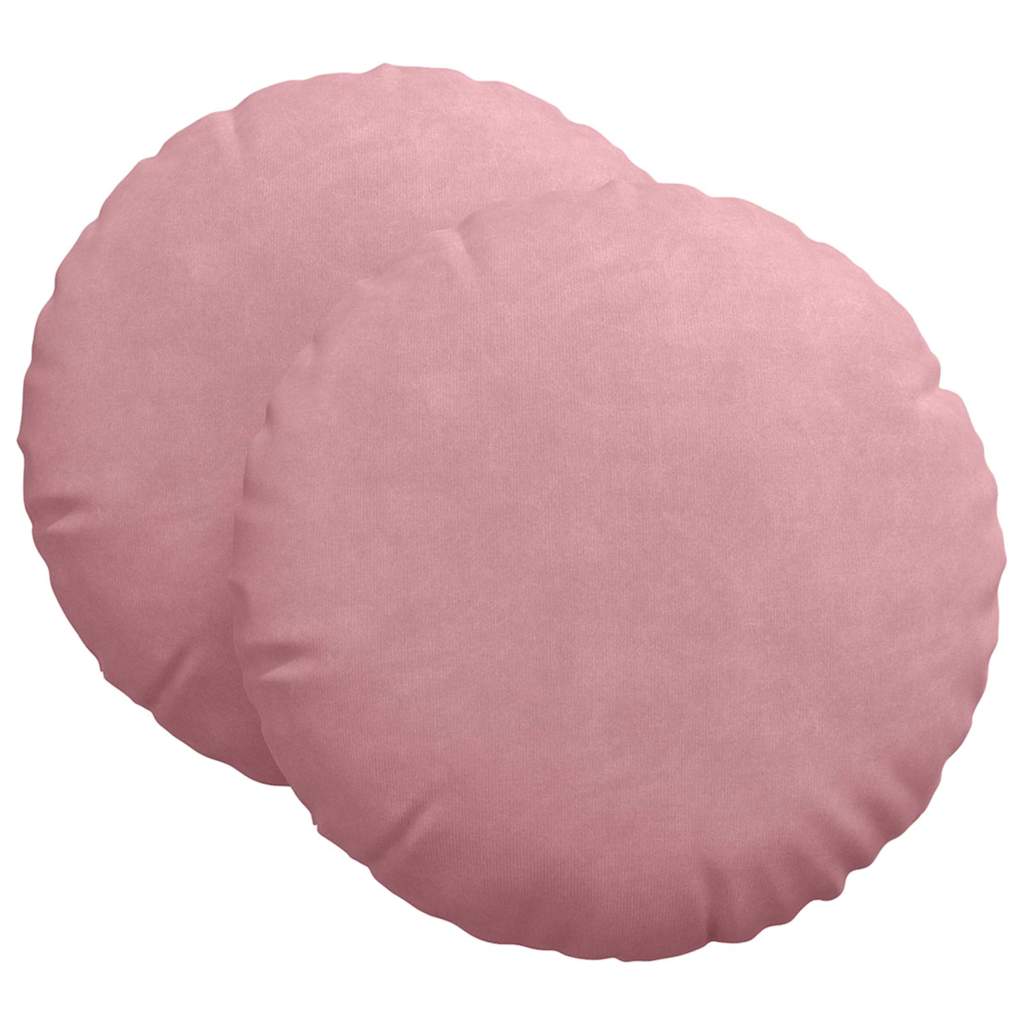 Cuscini per Seduta 2 pcs Rosa Ø60 x 21 cm Velluto | homemem39