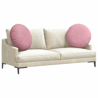 Cuscini per Seduta 2 pcs Rosa Ø60 x 21 cm Velluto | homemem39