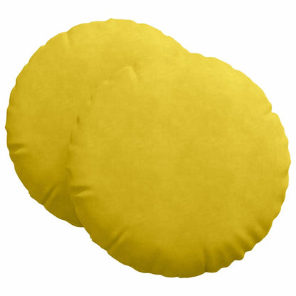 Cuscini per Seduta 2 pcs Giallo Ø60 x 21 cm Velluto | homemem39