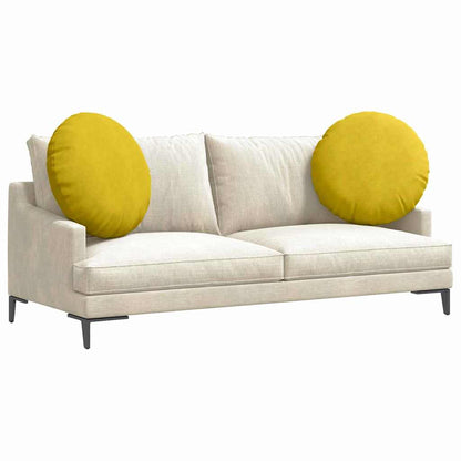 Cuscini per Seduta 2 pcs Giallo Ø60 x 21 cm Velluto | homemem39