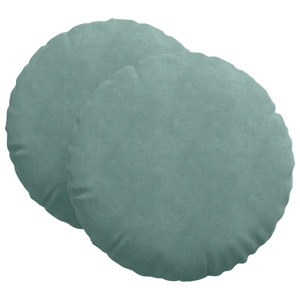 Cuscini per Seduta 2 pcs Verde Mare Ø60 x 21 cm Velluto | homemem39