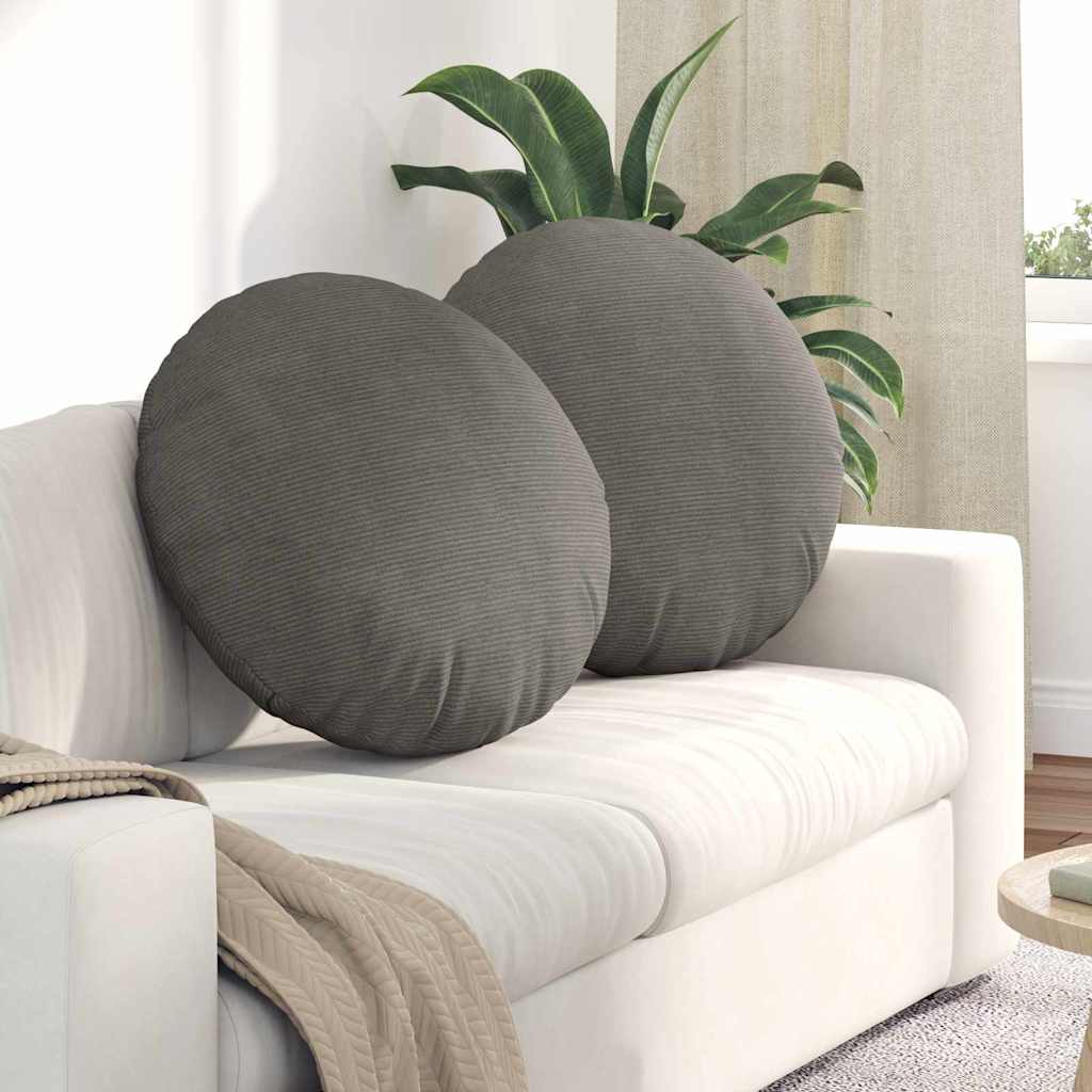 Cuscini per Seduta 2 pcs Grigio chiaro Ø60 x 21 cm | homemem39