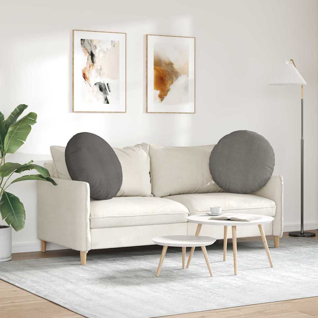 Cuscini per Seduta 2 pcs Grigio chiaro Ø60 x 21 cm | homemem39