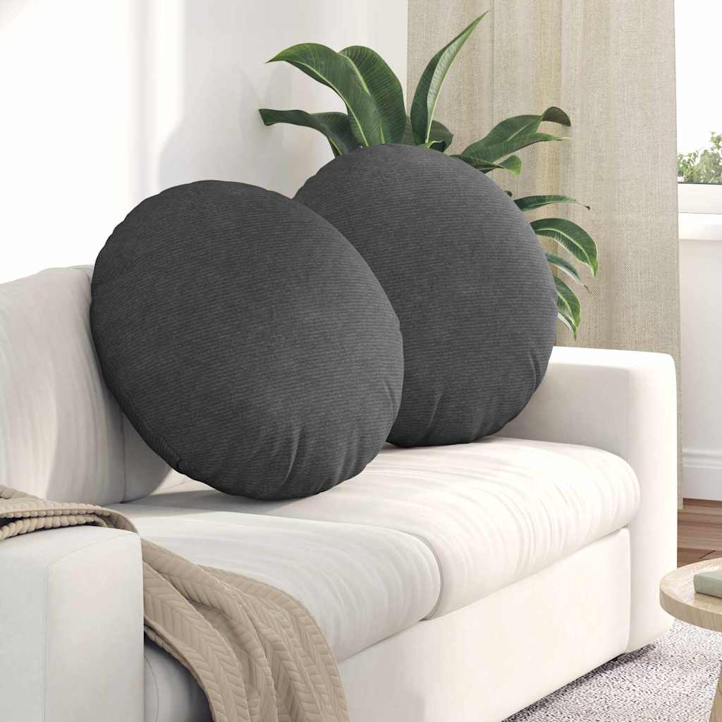 Cuscini per Seduta 2 pcs Grigio scuro Ø60 x 21 cm | homemem39