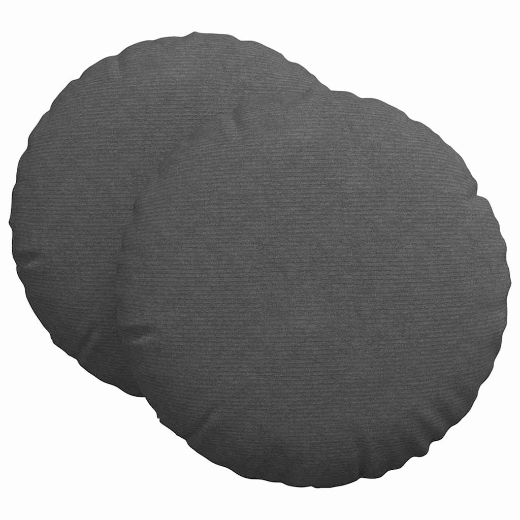 Cuscini per Seduta 2 pcs Grigio scuro Ø60 x 21 cm | homemem39