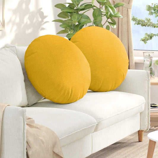 Cuscini per Seduta 2 pcs Giallo Chiaro Ø60 x 21 cm | homemem39