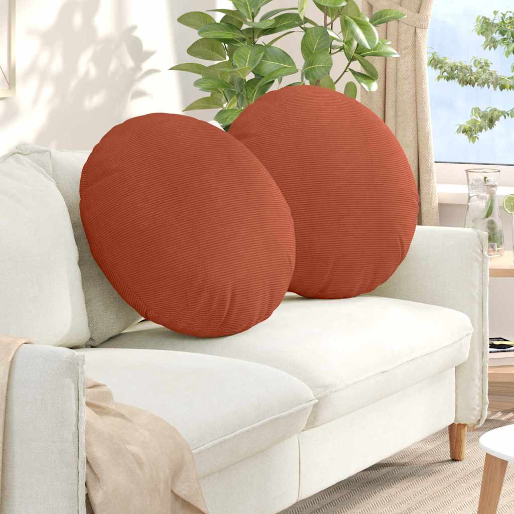 Cuscini per Seduta 2 pcs Rosso Arancio Ø60 x 21 cm | homemem39