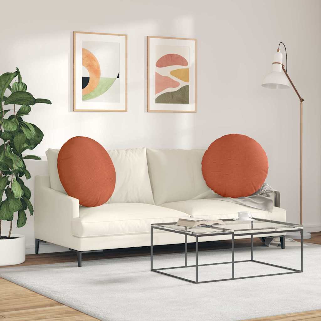 Cuscini per Seduta 2 pcs Rosso Arancio Ø60 x 21 cm | homemem39