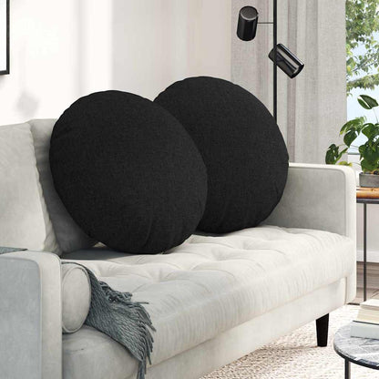 Cuscini per Seduta 2 pcs Nero Ø80 x 29 cm Tessuto | homemem39