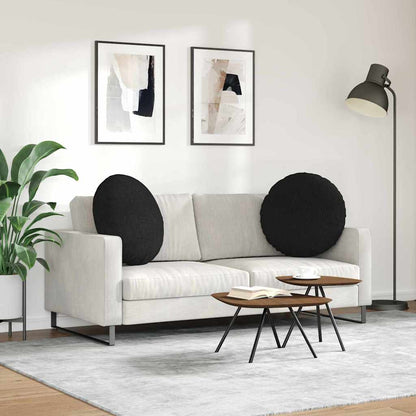 Cuscini per Seduta 2 pcs Nero Ø80 x 29 cm Tessuto | homemem39