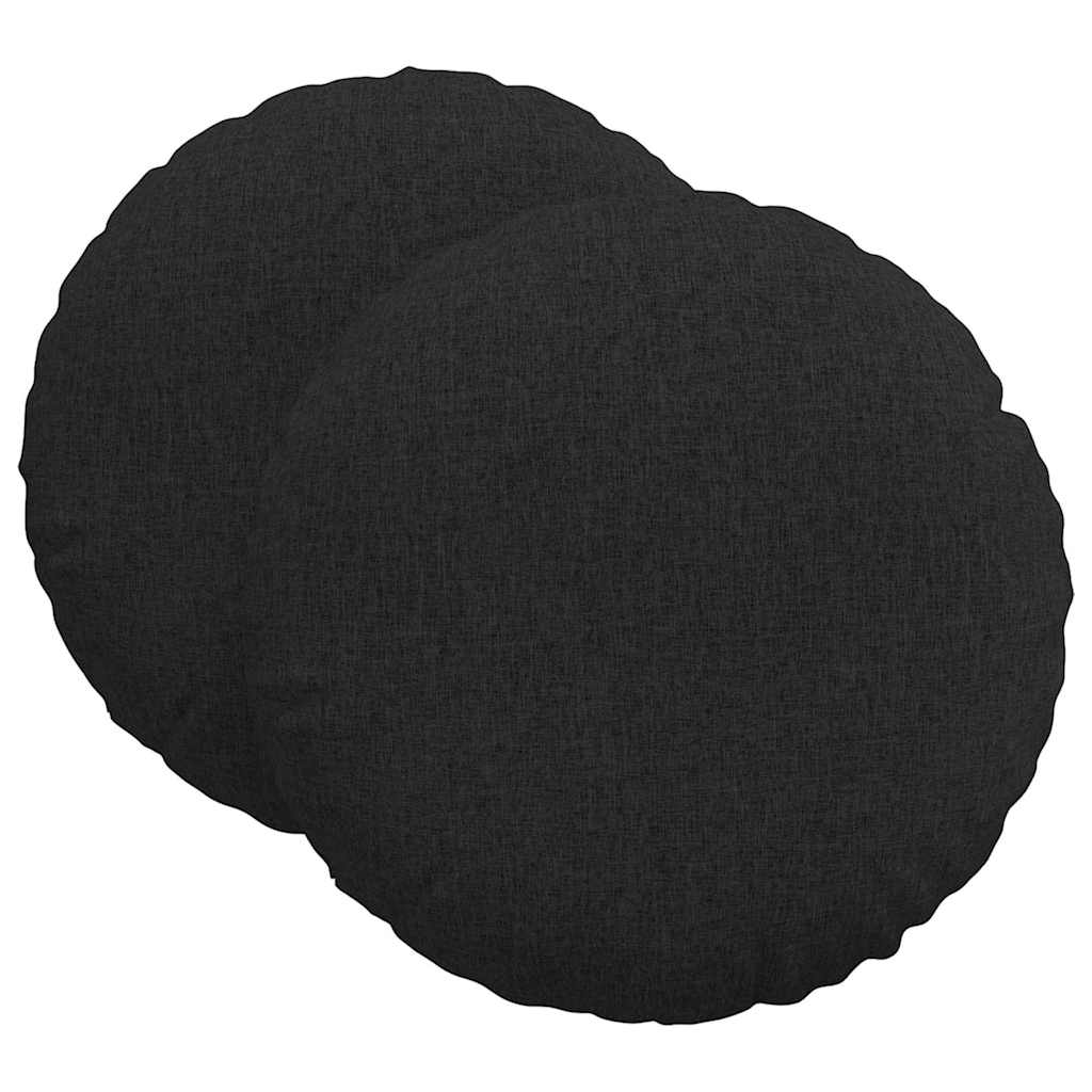 Cuscini per Seduta 2 pcs Nero Ø80 x 29 cm Tessuto | homemem39