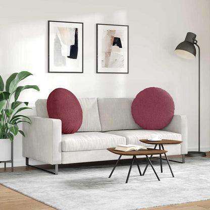 Cuscini per Seduta 2 pcs Rosso Vino Ø80 x 29 cm Tessuto | homemem39