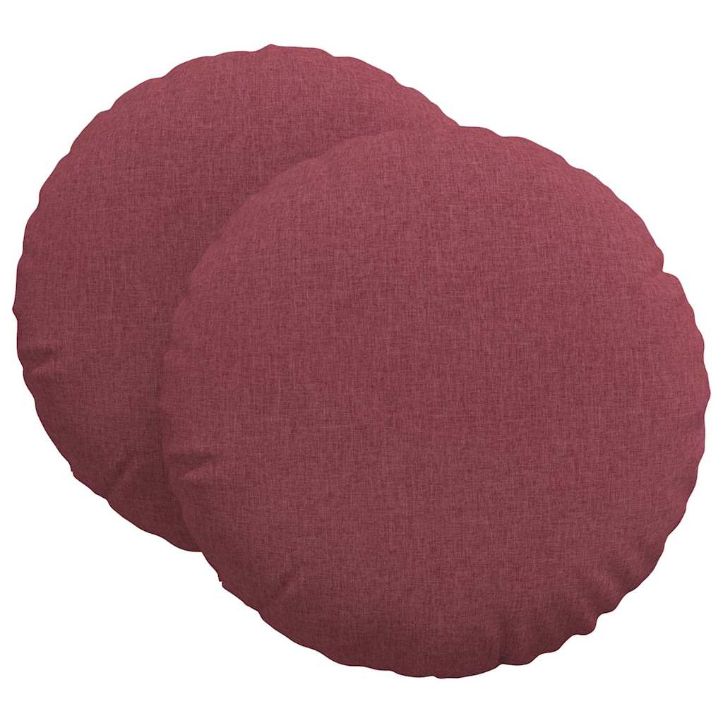Cuscini per Seduta 2 pcs Rosso Vino Ø80 x 29 cm Tessuto | homemem39
