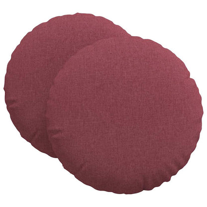 Cuscini per Seduta 2 pcs Rosso Vino Ø80 x 29 cm Tessuto | homemem39