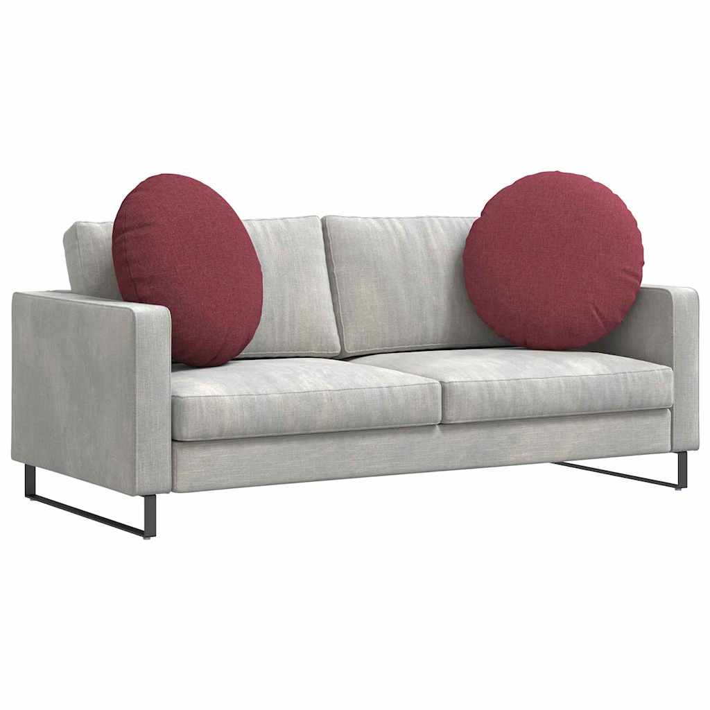Cuscini per Seduta 2 pcs Rosso Vino Ø80 x 29 cm Tessuto | homemem39