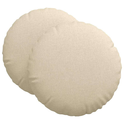 Cuscini per Seduta 2 pcs Crema Ø80 x 29 cm Tessuto | homemem39