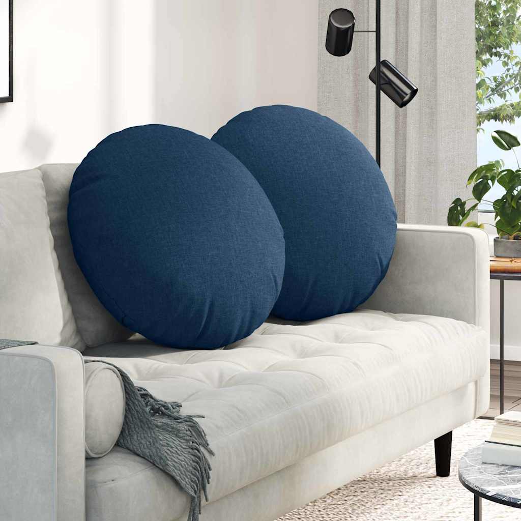 Cuscini per Seduta 2 pcs Blu Ø80 x 29 cm Tessuto