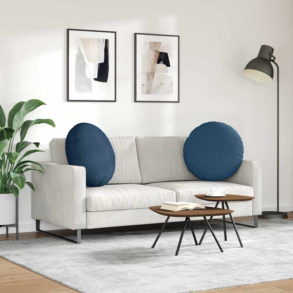 Cuscini per Seduta 2 pcs Blu Ø80 x 29 cm Tessuto | homemem39