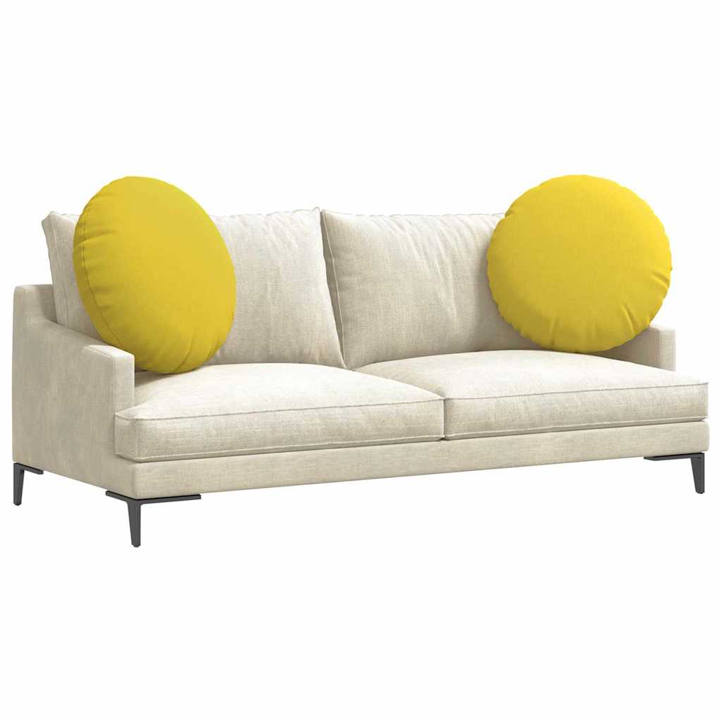 Cuscini per Seduta 2 pcs Giallo Chiaro Ø80 x 29 cm Tessuto | homemem39