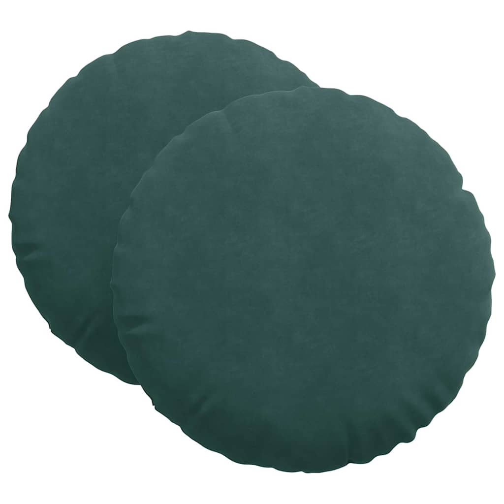 Cuscini per Seduta 2 pcs Verde Scuro Ø 80 x 29 cm Velluto | homemem39