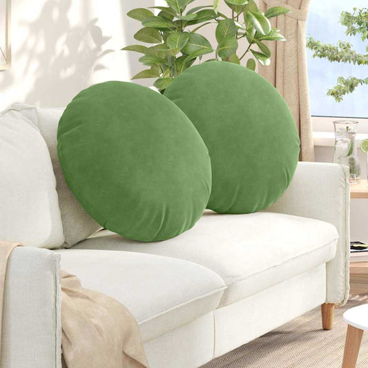 Cuscini per Seduta 2 pcs Verde chiaro Ø 40 x 13 cm Velluto | homemem39
