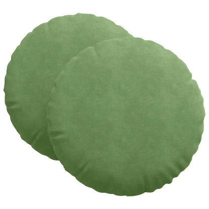 Cuscini per Seduta 2 pcs Verde chiaro Ø 40 x 13 cm Velluto | homemem39