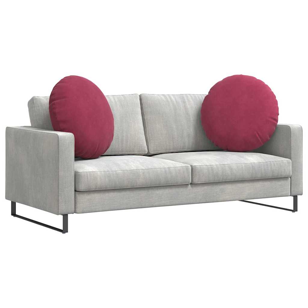 Cuscini per Seduta 2 pcs Rosso Vino Ø 80 x 29 cm Velluto | homemem39