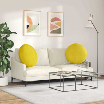 Cuscini per Seduta 2 pcs Giallo Ø 80 x 29 cm Velluto | homemem39